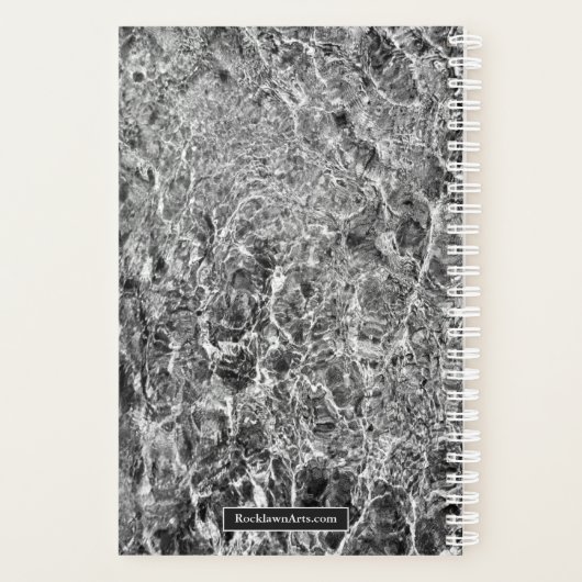 Chic Monogram op Faux Marble Abstracte Foto Planner (Achterkant)