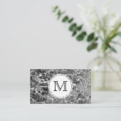 Chic Monogram op Faux Marble Abstracte Foto Visitekaartje (Staand voorkant)