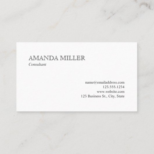 Chic Monogram op Faux Marble Abstracte Foto Visitekaartje (Achterkant)