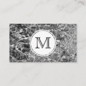 Chic Monogram op Faux Marble Abstracte Foto Visitekaartje (Voorkant)