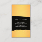 Chic-monogram op zwart/zilver geborsteld visitekaartje (Achterkant)