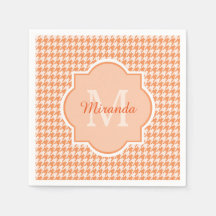 Chic Monogram Oranje Houndstooth met naam