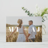Chic Monogram Overlay Foto opslaan Datum (Staand voorkant)