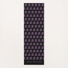 Chic Monogram Paars om Symbol Pattern Black Yoga Yogamat