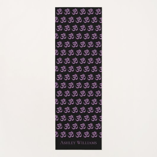 Chic Monogram Paars om Symbol Pattern Black Yoga Yogamat (Voorkant)