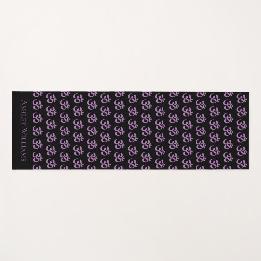 Chic Monogram Paars om Symbol Pattern Black Yoga Yogamat (Voorkant (horizontaal))