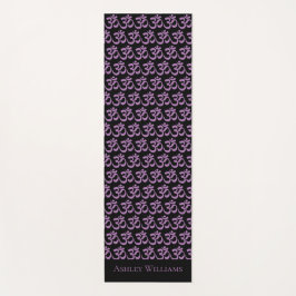 Chic Monogram Paars Om Symbool Patroon Zwart Yogamat