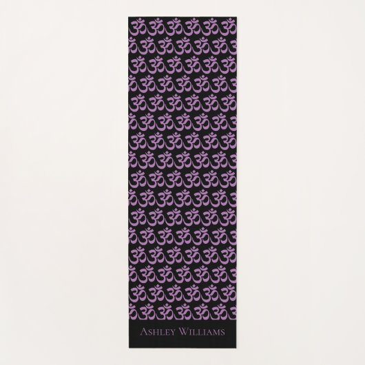Chic Monogram Paars Om Symbool Patroon Zwart Yogamat (Voorkant)