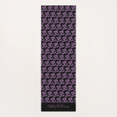 Chic Monogram Paars Om Symbool Patroon Zwart Yogamat (Achterkant)