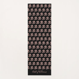 Chic Monogram Paars Om Symbool Patroon Zwarte Yoga Yogamat