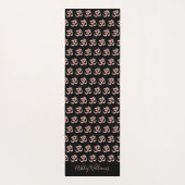 Chic Monogram Paars Om Symbool Patroon Zwarte Yoga Yogamat (Achterkant)