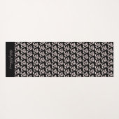 Chic Monogram Pastel Pink om Symbool Patroon Black Yogamat (Achterkant (horizontaal))