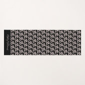 Chic Monogram Pastel Pink om Symbool Patroon Black Yogamat (Voorkant (horizontaal))