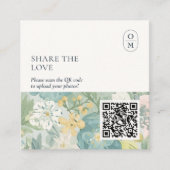 Chic Monogram QR Trouwwebsite Informatiekaartje (Voorkant)
