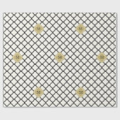 Chic Monogram Quatrefoil Pattern Art Deco Wedding Cadeaupapier (Vlak)