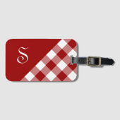Chic Monogram Red White Buffalo Controleer geometr Bagagelabel (Voorkant (horizontaal))