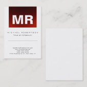 Chic Monogram Red White Cute Visitekaartje (Voorkant / Achterkant)