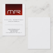 Chic Monogram Red White Cute Visitekaartje (Voorkant / Achterkant)