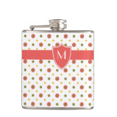 Chic Monogram Red White Polkas Hip Fles Heupfles (Voorkant)