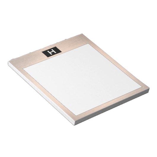 Chic Monogram Roos Gold Notitieblok (Schuin)