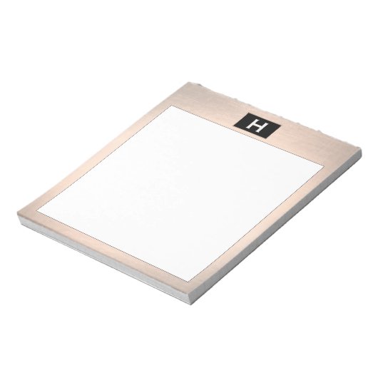 Chic Monogram Roos Gold Notitieblok (Linkerzijde)