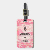 Chic Monogram Roze Camouflage Bagage Bagagelabel (Voorkant verticaal)