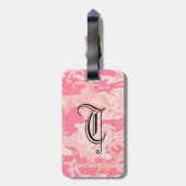 Chic Monogram Roze Camouflage Bagage Bagagelabel (Achterkant verticaal)
