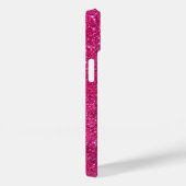 Chic Monogram roze Glitter Aangepaste Foto Case-Mate iPhone Case (Achterkant / Rechts)