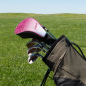Chic Monogram roze Glitter Ombre Voornaam Golfheadcover (Insitu)