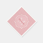 Chic Monogram roze sound-shooth met naam Servetten (Hoek)