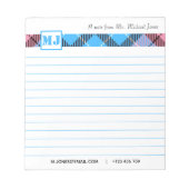 Chic Monogram scriptnaam spellen professionele gel Notitieblok (Voorkant)