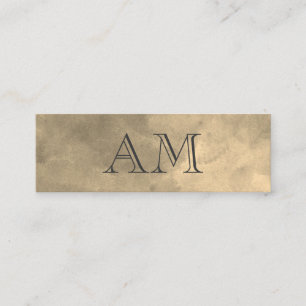 Chic Monogram Sepia Achtergrond Mini Visitekaartje