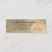 Chic Monogram Sepia Achtergrond Mini Visitekaartje (Achterkant)