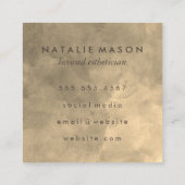 Chic Monogram Sepia Achtergrond Vierkante Visitekaartje (Achterkant)