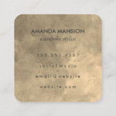 Chic Monogram Sepia Achtergrond Vierkante Visitekaartje (Achterkant)