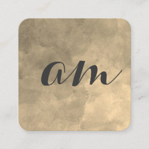 Chic Monogram Sepia Gray Achtergrond Vierkante Visitekaartje