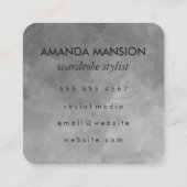 Chic Monogram Sepia Gray Achtergrond Vierkante Visitekaartje (Achterkant)