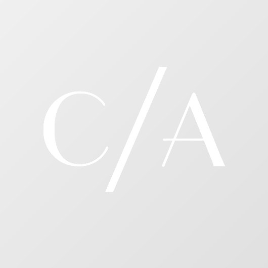 Chic Monogram Slash Art Deco Lettering Wedding Raamsticker (Vel)