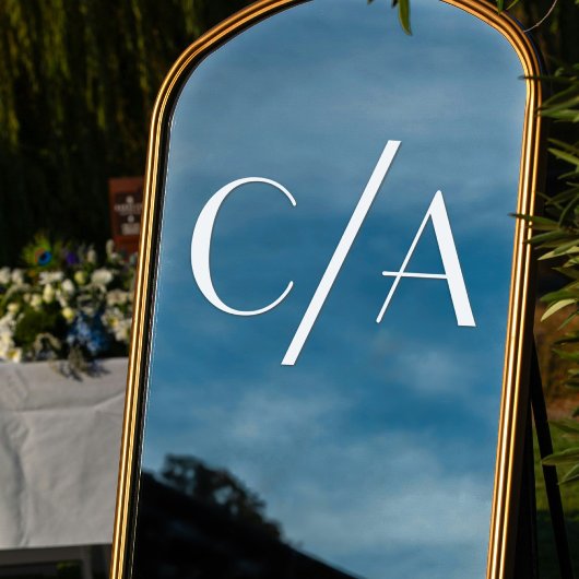 Chic Monogram Slash Art Deco Lettering Wedding Raamsticker