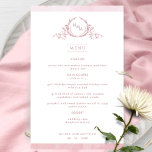 Chic Monogram Stusty Roos Waterverf Wedding Menu<br><div class="desc">Welkom uw gasten bij hun tafel met dit elegante monogrammed trouwmenu, met voortreffelijke handgetekende bladmonogram met stellende initialen en stoffige rozen waterverf grensstrepen. Rug met prachtige waterverf was in stoffig roos en wazig roze tinten. Een deel van ons Collectie "Dusty Roos Waterverf Botanical Monogram Wedding" met allerlei coördinerende producten die...</div>