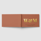 Chic Monogram Terracotta Trouwboek Gastenboek (Volledig)