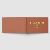 Chic Monogram Terracotta Trouwboek Gastenboek (Volledig)