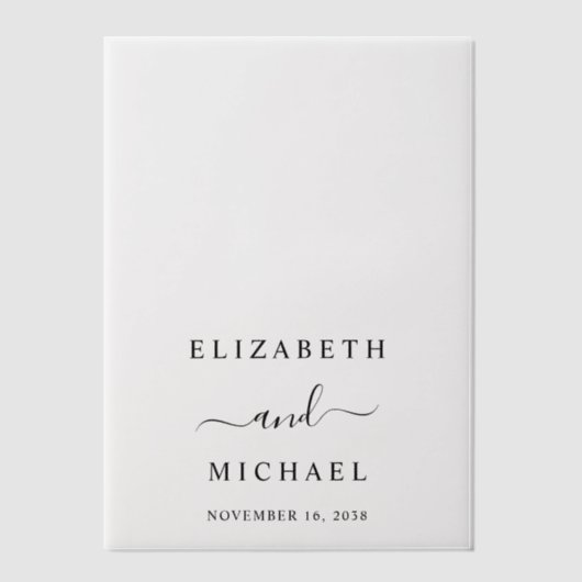 Chic Monogram Trouwbedekking Vellum Uitnodigingen (Voorkant)