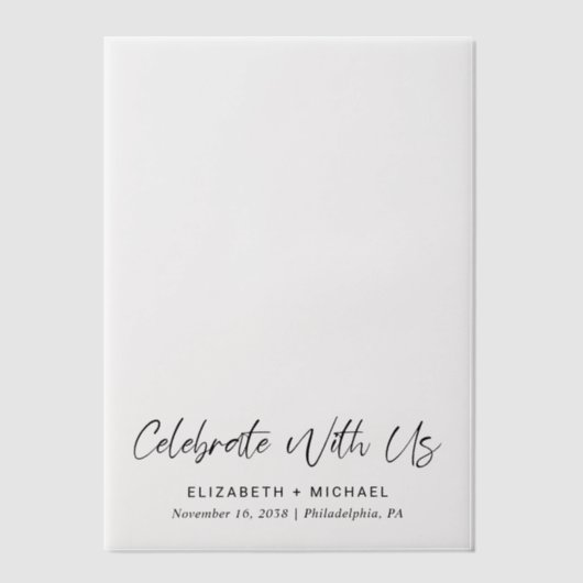 Chic Monogram Trouwbedekking Vellum Uitnodigingen (Voorkant)