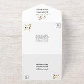 Chic Monogram Trouwringen Real Folie geperst All In One Uitnodiging (Buiten)