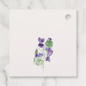 Chic Monogram Violet Floral Bunch Wedding Bedankjes Labels (Achterkant)