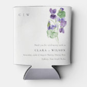  Chic Monogram Violet Floral Bunch Wedding Blikjeskoeler (Voorkant)