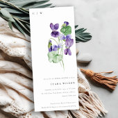  Chic Monogram Violet Floral Vrijgezellenfeest Kaart