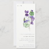 Chic Monogram Violet Floral Vrijgezellenfeest Kaart (Voorkant)