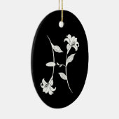 Chic monogram Vissen geboortebloem sterrenbeeld Keramisch Ornament (Rechts)